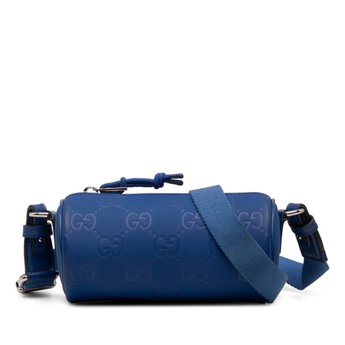 GUCCI GG RUBBER EFFECT CROSSBODY SHOULDER BAG: Gucci GG Rubber Effect Crossbody Shoulder Bag Brand: Gucci Type/Style: Shoulder bag Material: Leather Color: Blue Size: (HxWxD) 8.5cm x 17.5cm x 8cm / 3.34inch x 6.88inch x 3.14inch Accessories: N