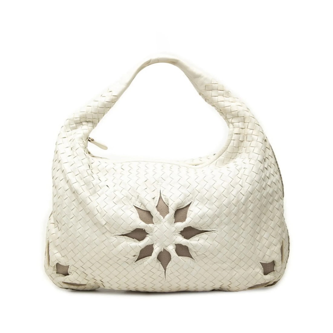BOTTEGA VENETA INTRECCIATO HANDBAG ONE-SHOULDER BAG: Bottega Veneta Intrecciato Handbag One-Shoulder Bag Brand: Bottega Veneta Type/Style: Handbag, Shoulder bag Material: Leather Color: White Size: (HxWxD) 29.5cm x 44cm x 2cm / 11.61inch x 17.32inch x 0