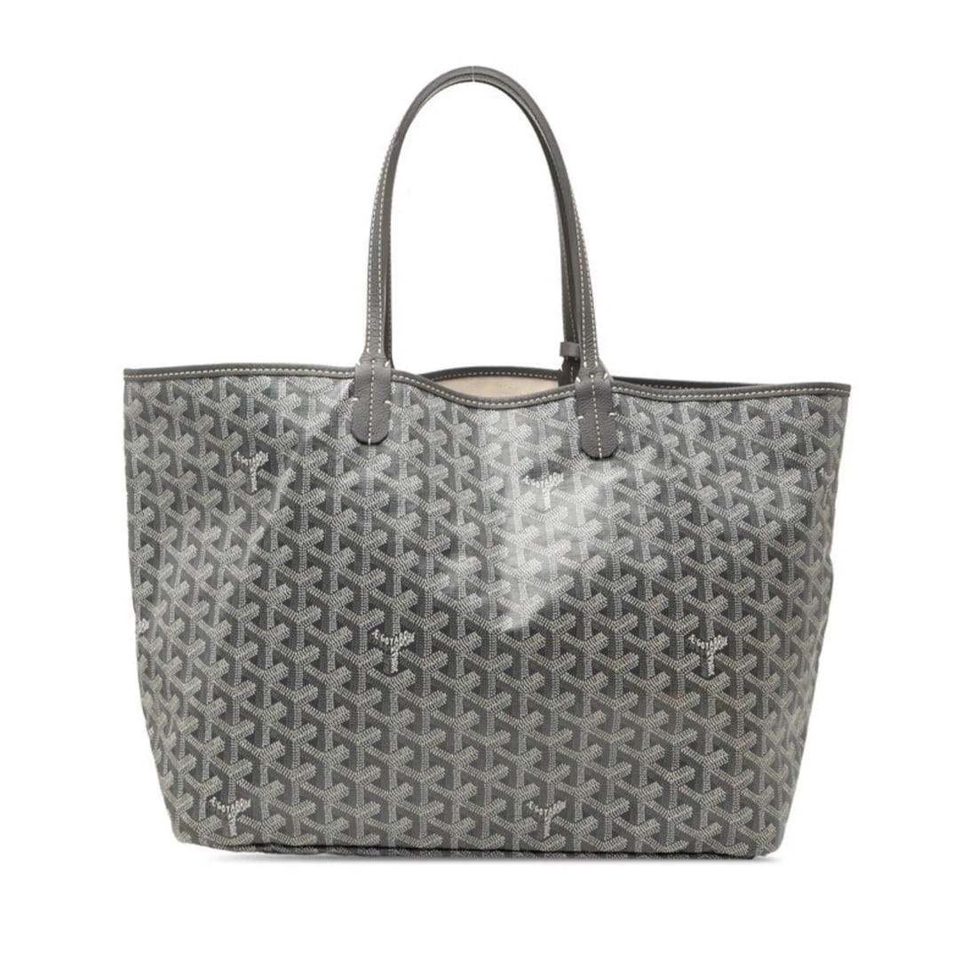 GOYARD SAINT LOUIS PM TOTE BAG SHOULDER GRAY LEATHER: Goyard Saint Louis PM Tote Bag Shoulder Gray Leather Brand: Goyard Type/Style: Shoulder bag, Tote bag Material: PVC , Leather Color: Gray Size: (HxWxD) 27cm x 34cm x 14cm / 10.62inch x 13.38inch x 5.5