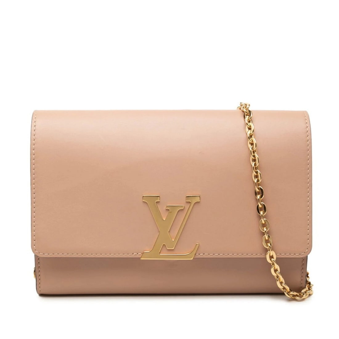 LOUIS VUITTON POCHETTE LOUISE MM SHOULDER BAG: Louis Vuitton Pochette Louise MM Shoulder Bag Brand: Louis Vuitton Type/Style: Clutch bag, Shoulder bag Material: Leather Color: Brown Size: (HxWxD) 16cm x 23.5cm x 4cm / 6.29inch x 9.25inch x