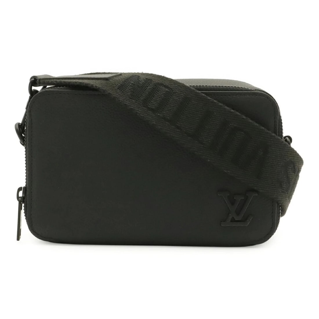 LOUIS VUITTON LV AEROGRAM ALPHA WEARABLE WALLET SHOULDER BAG: LOUIS VUITTON LV Aerogram Alpha Wearable Wallet Shoulder Bag Brand: Louis Vuitton Type/Style: Clutch bag, Shoulder bag Material: Leather Color: Noir Size: (HxWxD) 11cm x 18cm x 6cm / 4.33inch x 7.08in