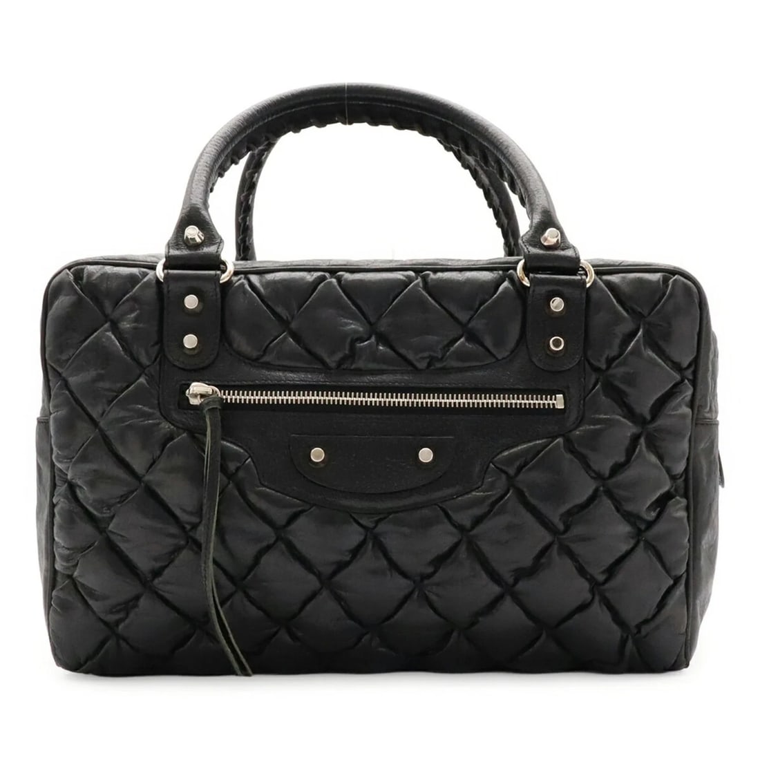 BALENCIAGA THE MATELASSE HANDBAG, LEATHER, BLACK: BALENCIAGA The Matelasse Handbag, Leather, Black Brand: Balenciaga Type/Style: Boston bag, Handbag Material: Leather Color: Black Size: (HxWxD) 22.5cm x 31.5cm x 18cm / 8.85inch x 12.4inch x 7.08inch