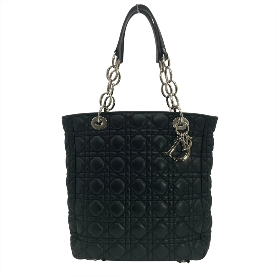 CHRISTIAN DIOR DIOR CANNAGE CHARM TOTE BAG, LAMBSKIN: Christian Dior Dior Cannage Charm Tote Bag, Lambskin Brand: Christian Dior Type/Style: Handbag, Tote bag Material: Leather Color: Black Size: (HxWxD) 27cm x 26cm x 11cm / 10.62inch x 10.23inch x 4.33i