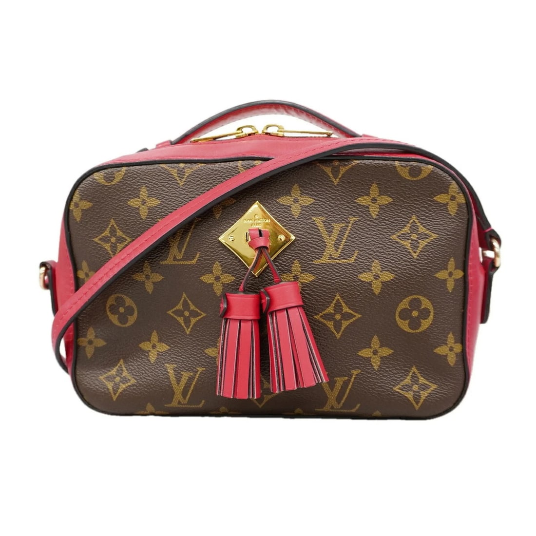 LOUIS VUITTON MONOGRAM SAINT-ONGE SHOULDER BAG: Louis Vuitton Monogram Saint-Onge Shoulder Bag Brand: Louis Vuitton Type/Style: Shoulder bag Material: Monogram Color: Brown, Freesia Size: (HxWxD) 14.5cm x 22cm x 7cm / 5.7inch x 8.66inch x 2.75inch 