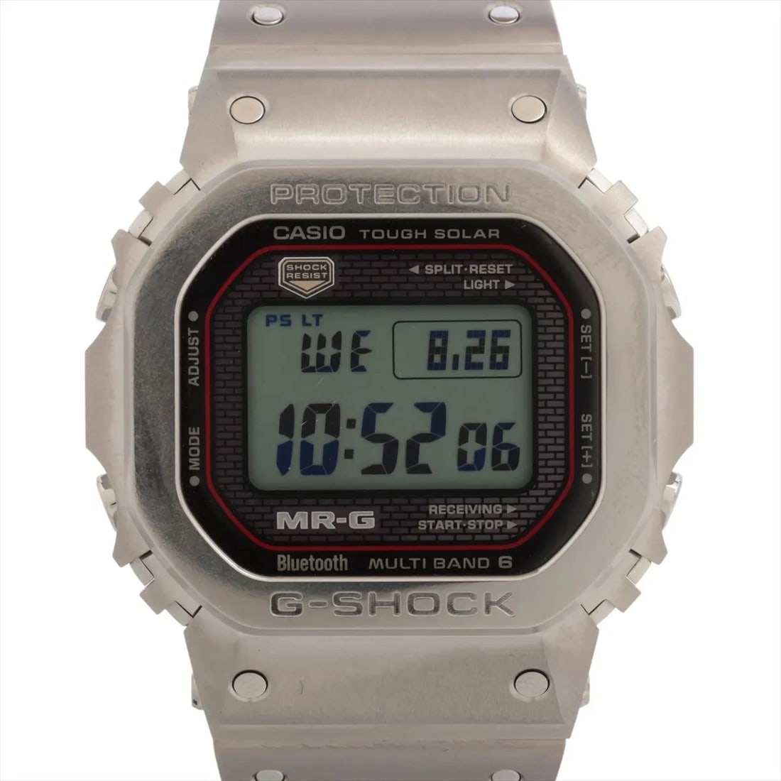 CASIO G-SHOCK TI SOLAR: Casio G-SHOCK TI Solar Brand: Casio Type/Style: Wristwatch Material: TI Color: Dial Color Digital Size: Case:W1.6 x H1.6inch / W43.2 x H49.4 Circumference of Wrist:8.3inch / 21 Accessories: None