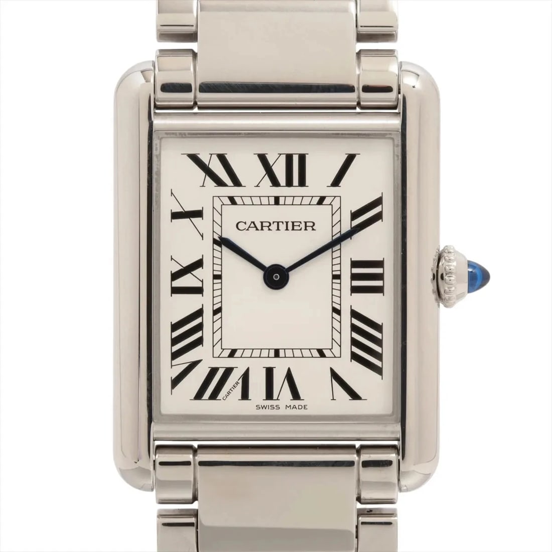 CARTIER TANK MUST SS: Cartier tank Must SS Brand: Cartier Type/Style: Wristwatch Material: SS Color: Dial Color Silver Size: Case:W0.8 x H1.2inch / W25.5 x H33.7 Circumference of Wrist:7.3inch / 18.5 Accessories: None