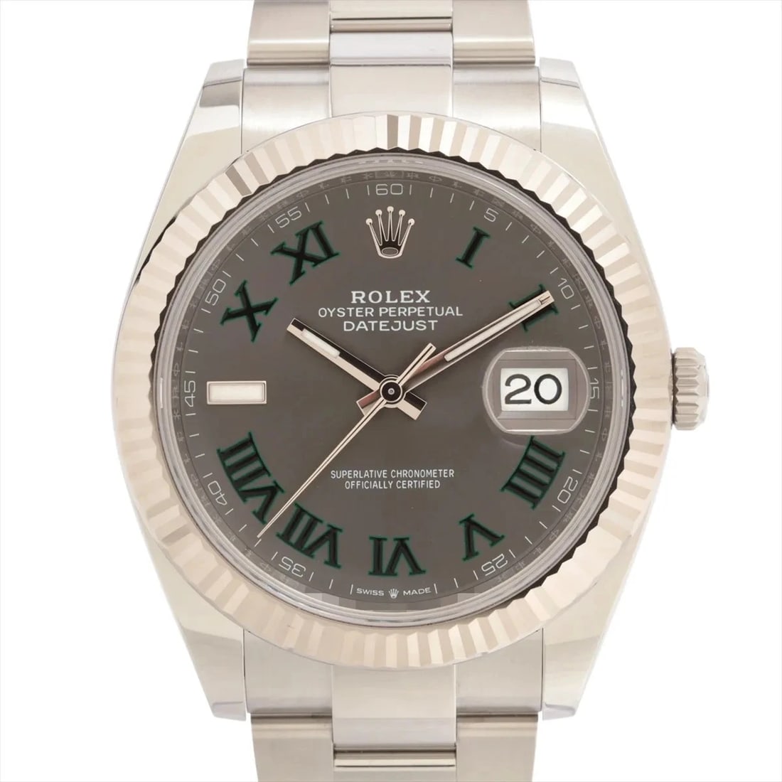 ROLEX DATEJUST SS?WG SLATE: Rolex Datejust SS?WG Slate Brand: Rolex Type/Style: Wristwatch Material: SS?WG Color: Dial Color slate Size: Case:W1.6 x H1.6inch / W41 x H41 Circumference of Wrist:7.1inch / 18 Accessories: None