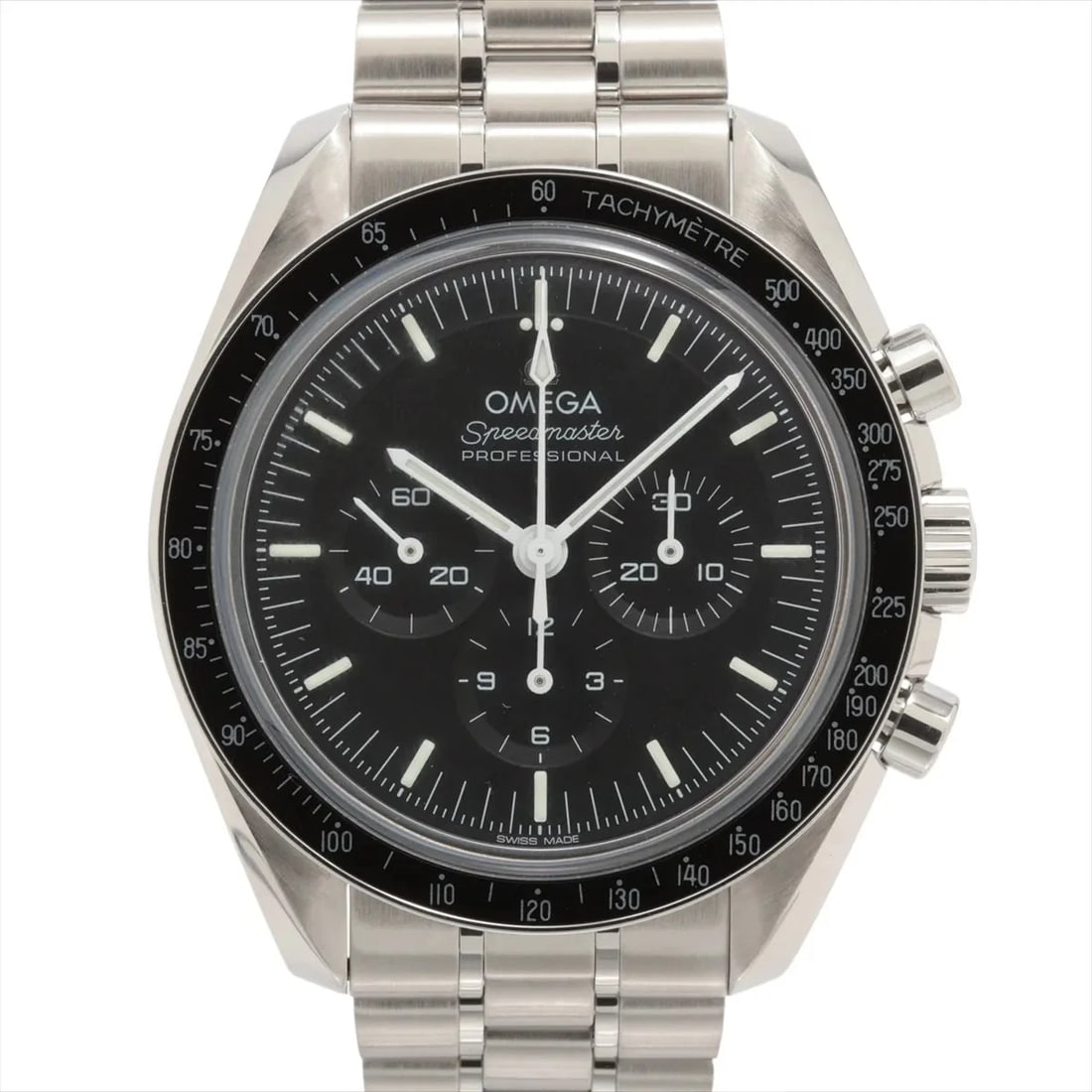 OMEGA SPEEDMASTER MOONWATCH PROFESSIONAL CO-AXIAL CHRONOMETER: Omega Speedmaster Moonwatch Professional Co-Axial chronometer Brand: Omega Type/Style: Wristwatch Material: SS Color: Dial Color Black Size: Case:W1.6 x H1.6inch / W40 x H40 Circumference of