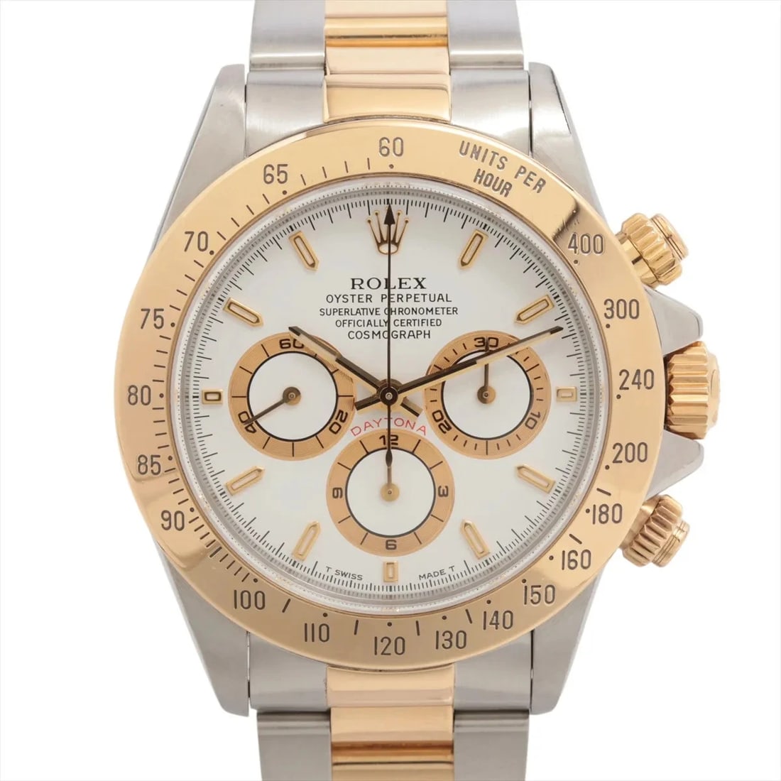 ROLEX COSMOGRAPH DAYTONA SS?YG WHITE: Rolex Cosmograph Daytona SS?YG white Brand: Rolex Type/Style: Wristwatch Material: SS?YG Color: Dial Color White Size: Case:W1.6 x H1.6inch / W40 x H40 Circumference of Wrist:6.7inch / 17