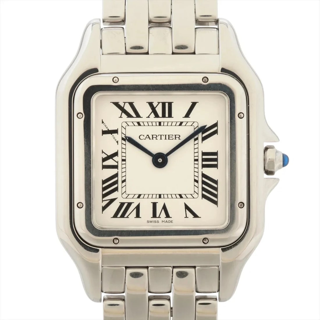 CARTIER PANTHERE SS: Cartier Panthere SS Brand: Cartier Type/Style: Wristwatch Material: SS Color: Dial Color Silver Size: Case:W0.8 x H1.2inch / W27 x H37 Circumference of Wrist:6.7inch / 17 Accessories: None