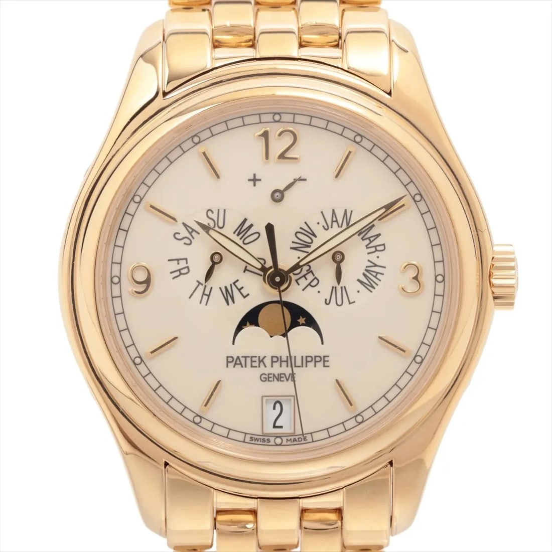 PATEK PHILIPPE COMPLICATION YG: Patek Philippe Complication YG Brand: Patek Philippe Type/Style: Wristwatch Material: YG Color: Dial Color Ivory Size: Case:W1.2 x H1.2inch / W39 x H39 Circumference of Wrist:6.7inch / 17 Accessor