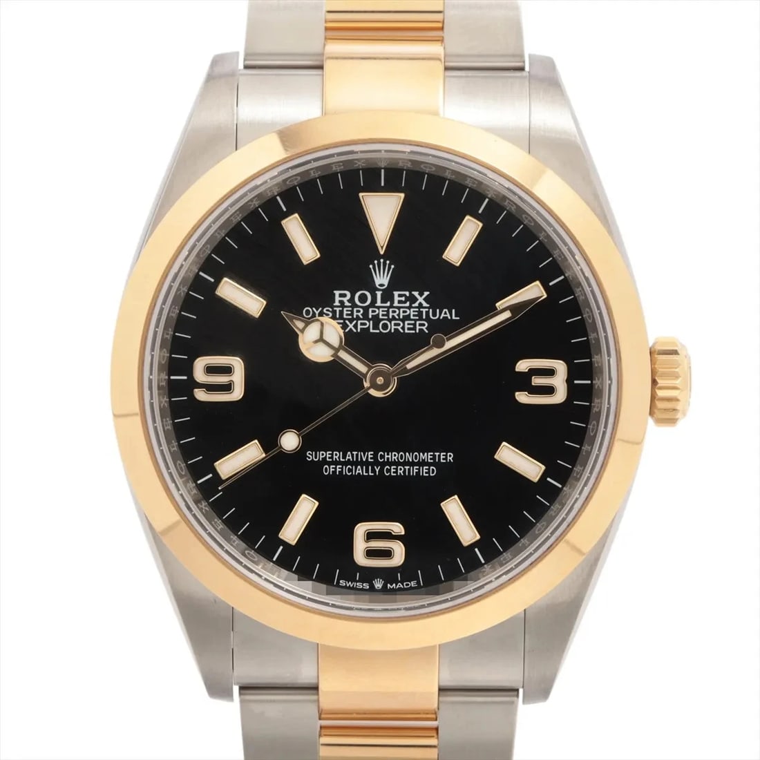 ROLEX EXPLORER SS?YG BLACK: Rolex EXPLORER SS?YG black Brand: Rolex Type/Style: Wristwatch Material: SS?YG Color: Dial Color Black Size: Case:W1.2 x H1.2inch / W36 x H36 Circumference of Wrist:7.5inch / 19.0 Accessories: Non