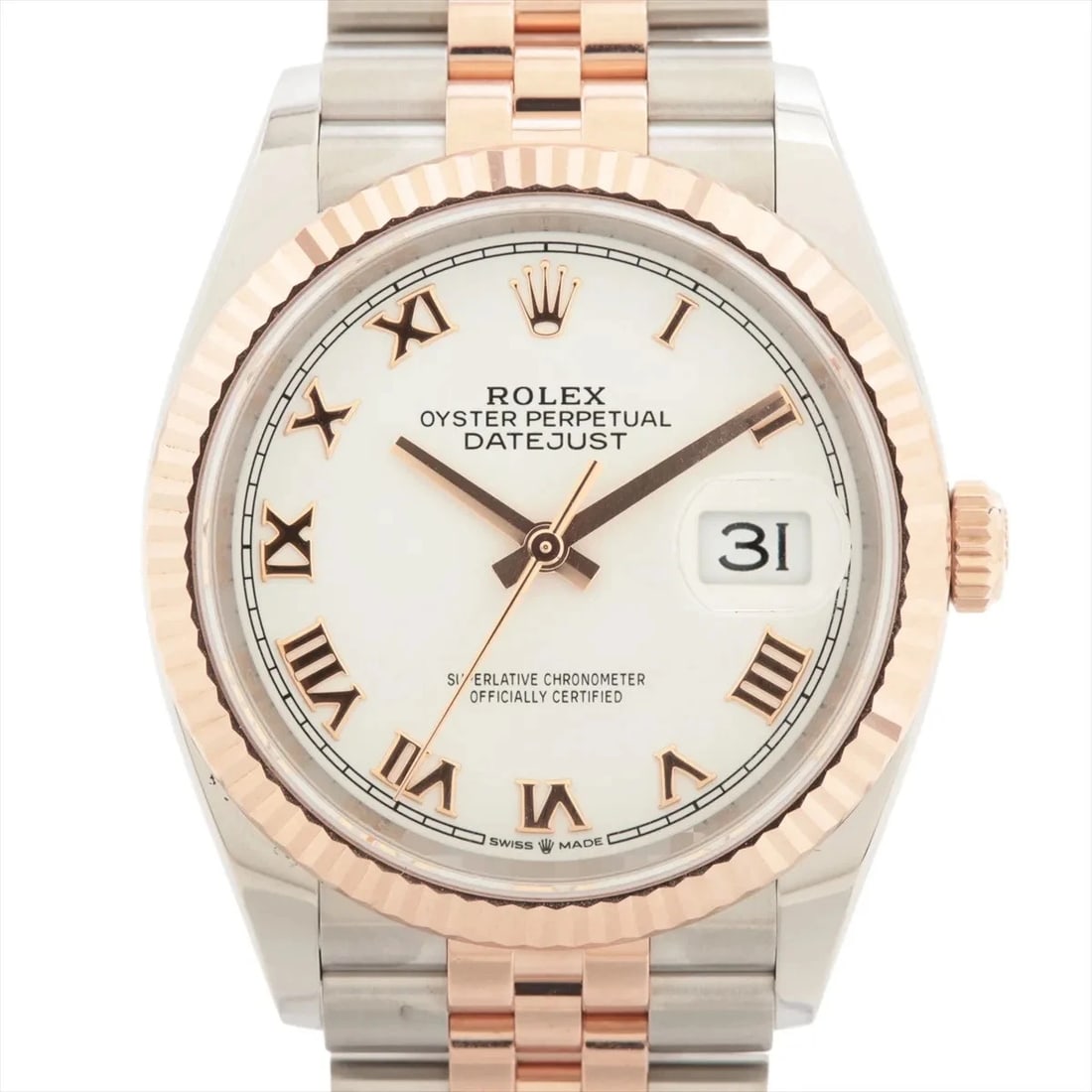 ROLEX DATEJUST PG?SS WHITE: Rolex DATEJUST PG?SS white Brand: Rolex Type/Style: Wristwatch Material: PG?SS Color: Dial Color White Size: Case:W1.2 x H1.2inch / W36 x H36 Circumference of Wrist:7.3inch / 18.5 Accessories: None