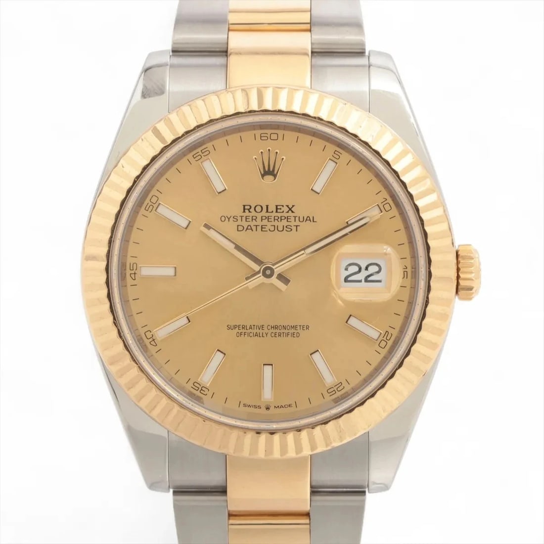 ROLEX DATEJUST SS?YG OYSTER BRACELET: Rolex Datejust SS?YG oyster bracelet Brand: Rolex Type/Style: Wristwatch Material: SS?YG Color: Dial Color Champagne Size: Case:W1.6 x H1.6inch / W41 x H41 Circumference of Wrist:6.9inch / 17.5