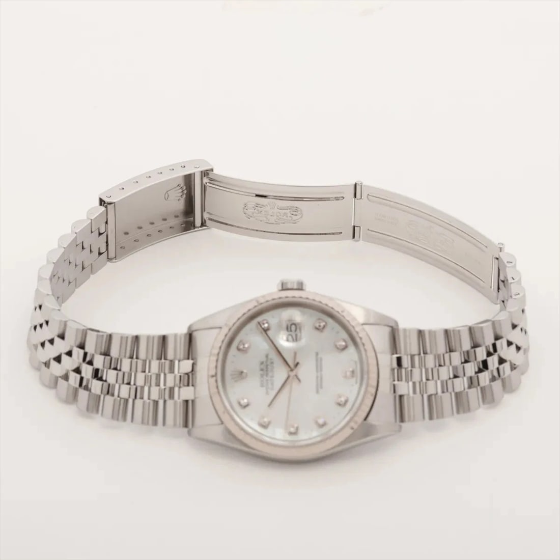 ROLEX DATEJUST SS?WG WHITE SHELL - 4