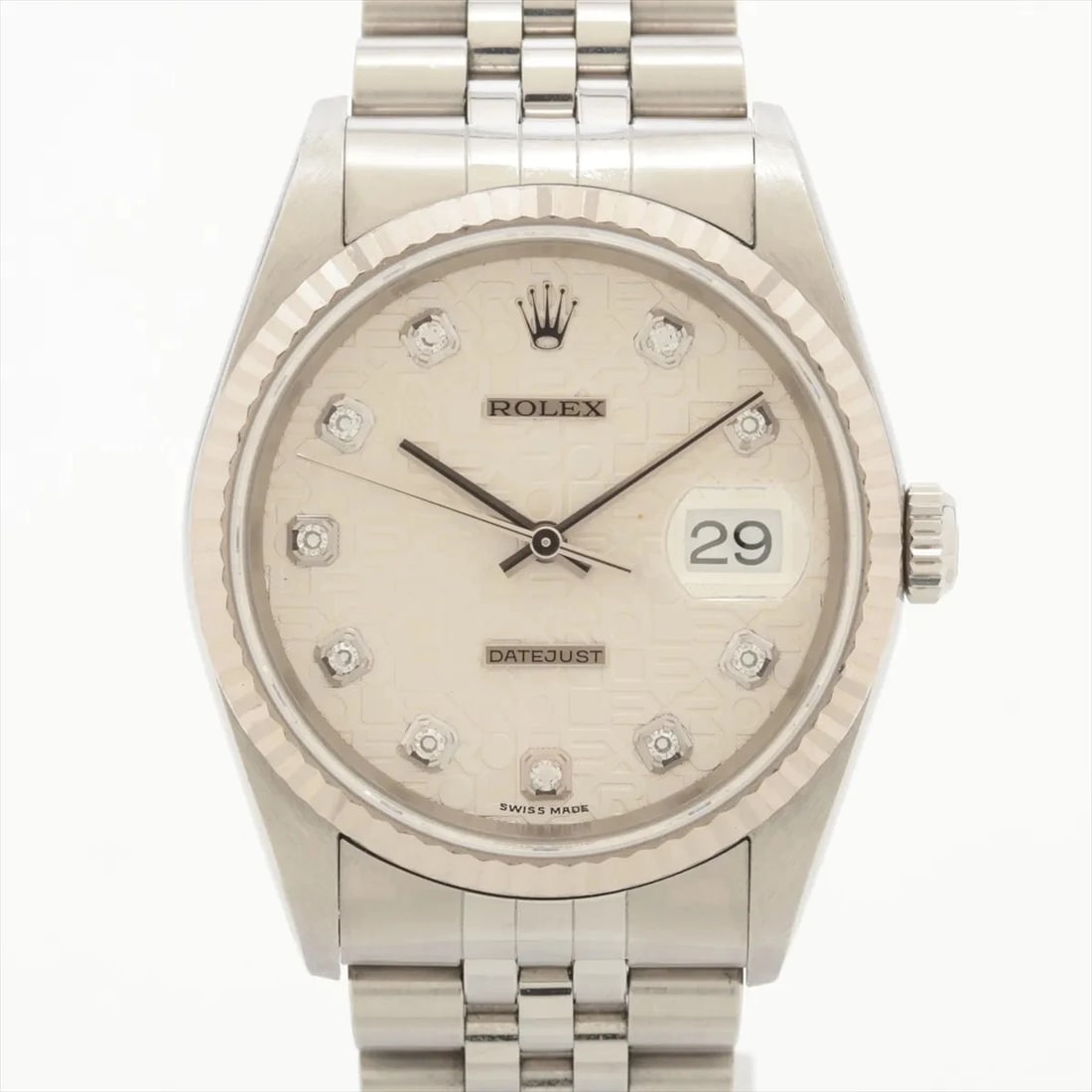 ROLEX DATEJUST SS?WG SILVER ENGRAVED COMPUTER: Rolex DATEJUST SS?WG Silver engraved computer Brand: Rolex Type/Style: Wristwatch Material: SS?WG Color: Dial Color Silver carving computer Size: Case:W1.2 x H1.2inch / W36 x H36 Circumference of