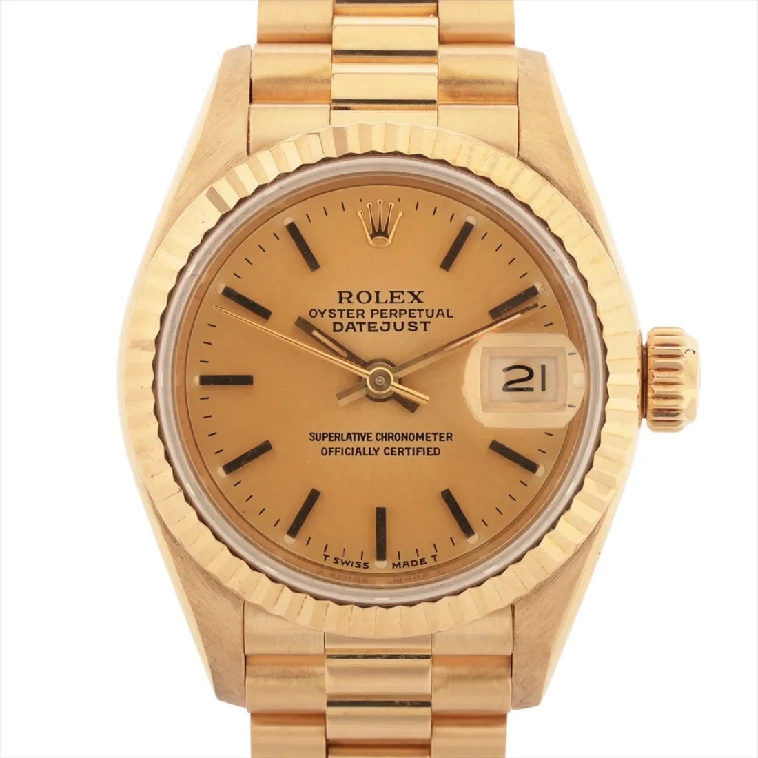 ROLEX DATEJUST YG: Rolex Datejust YG Brand: Rolex Type/Style: Wristwatch Material: YG Color: Dial Color Champagne Size: Case:W0.8 x H0.8inch / W26 x H26 Circumference of Wrist:6.1inch / 15.5 Accessories: None