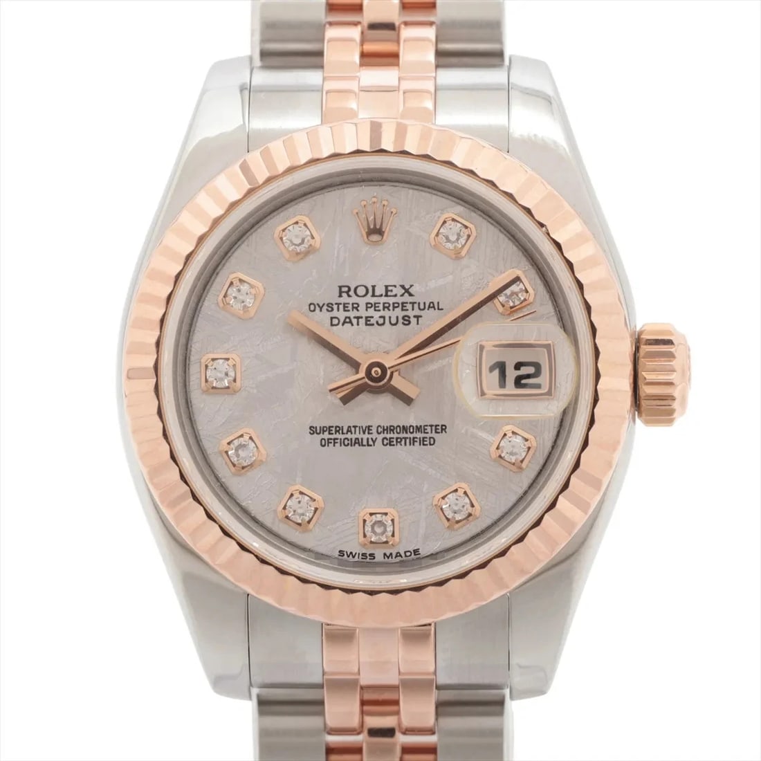 ROLEX DATEJUST PG?SS METEORITE: Rolex Datejust PG?SS Meteorite Brand: Rolex Type/Style: Wristwatch Material: PG?SS Color: Dial Color Meteorite Size: Case:W0.8 x H0.8inch / W26 x H26 Circumference of Wrist:6.3inch / 16 Accessories: