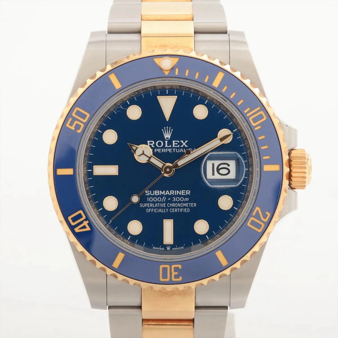 ROLEX SUBMARINER DATE SS?YG BLUE: Rolex SUBMARINER DATE SS?YG blue Brand: Rolex Type/Style: Wristwatch Material: SS?YG Color: Dial Color Blue Size: Case:W1.6 x H1.6inch / W41 x H41 Circumference of Wrist:6.3inch / 16 Accessories: