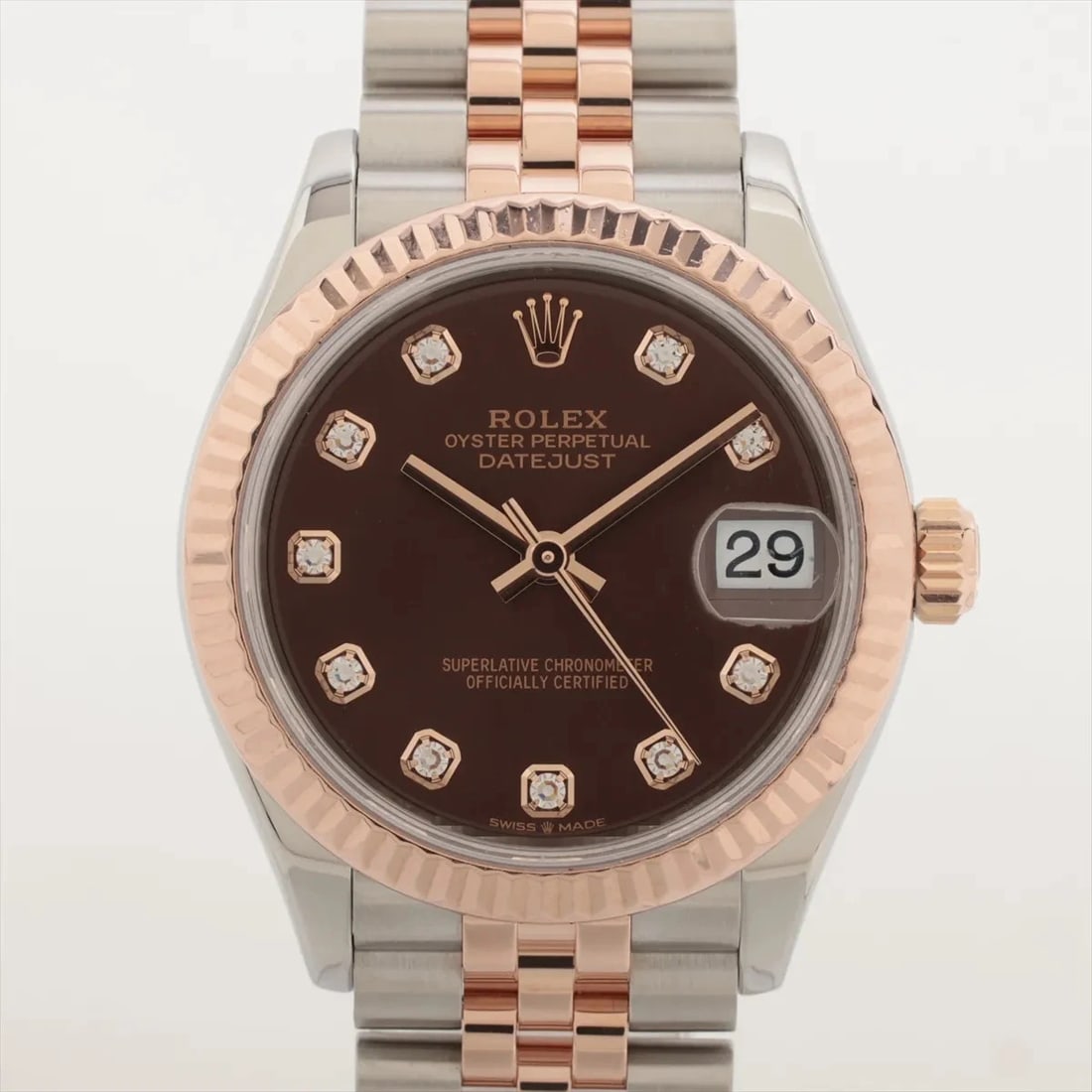 ROLEX DATEJUST PG?SS JUBILEE BRACELET: Rolex Datejust PG?SS jubilee bracelet Brand: Rolex Type/Style: Wristwatch Material: PG?SS Color: Dial Color Chocolate Size: Case:W1.2 x H1.2inch / W31 x H31 Circumference of Wrist:6.7inch / 17