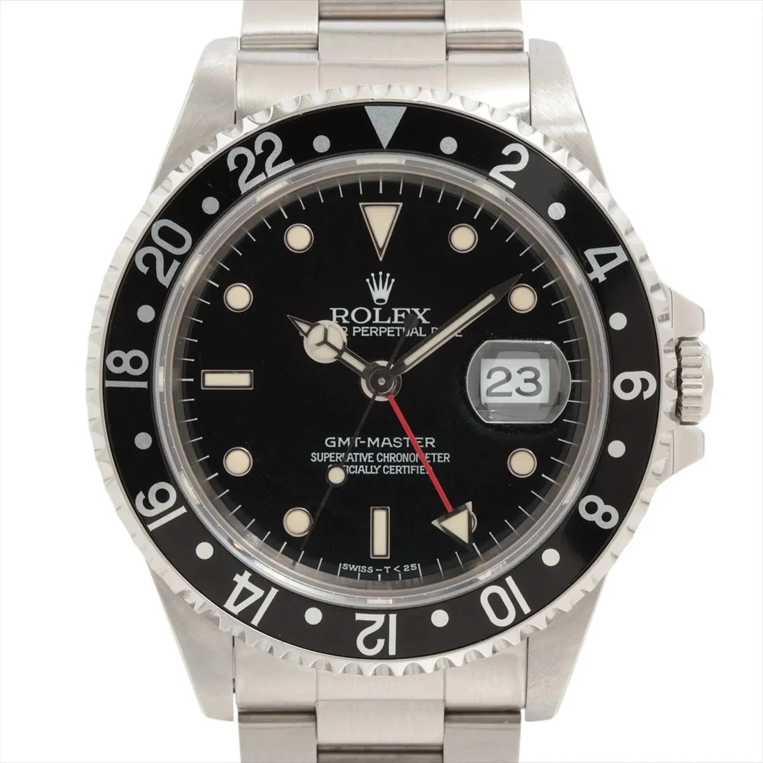 ROLEX GMT MASTER SS BLACK: Rolex GMT Master SS black Brand: Rolex Type/Style: Wristwatch Material: SS Color: Dial Color Black Size: Case:W1.6 x H1.6inch / W40 x H40 Circumference of Wrist:7.1inch / 18 Accessories: None