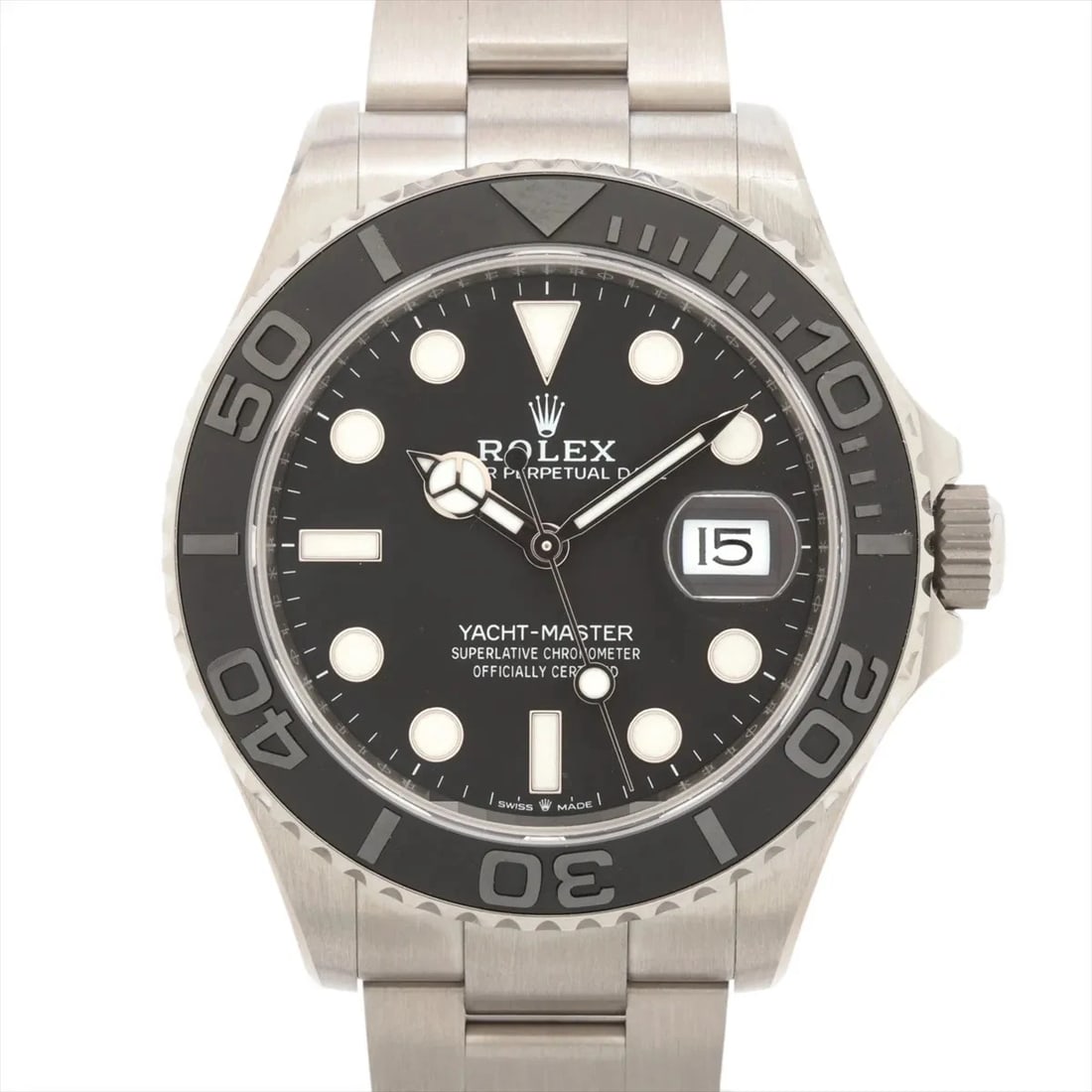 ROLEX YACHT MASTER TI INTENSE BLACK: Rolex Yacht Master TI Intense black Brand: Rolex Type/Style: Wristwatch Material: TI Color: Dial Color intense black Size: Case:W1.6 x H1.6inch / W42 x H42 Circumference of Wrist:7.5inch / 19 Acce