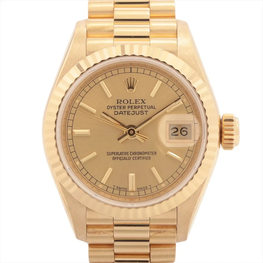 ROLEX DATEJUST YG: Rolex Datejust YG Brand: Rolex Type/Style: Wristwatch Material: YG Color: Dial Color Champagne Size: Case:W0.8 x H0.8inch / W26 x H26 Circumference of Wrist:5.9inch / 15 Accessories: None Accessories