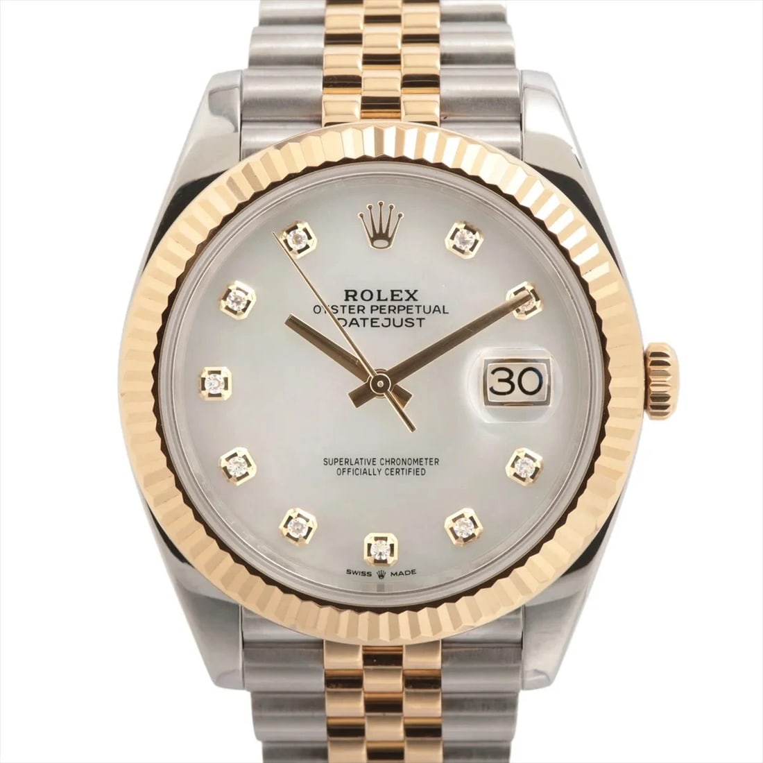 ROLEX DATEJUST SS?YG WHITE SHELL: Rolex Datejust SS?YG white shell Brand: Rolex Type/Style: Wristwatch Material: SS?YG Color: Dial Color white shell Size: Case:W1.6 x H1.6inch / W41 x H41 Circumference of Wrist:6.9inch / 17.5 Acce