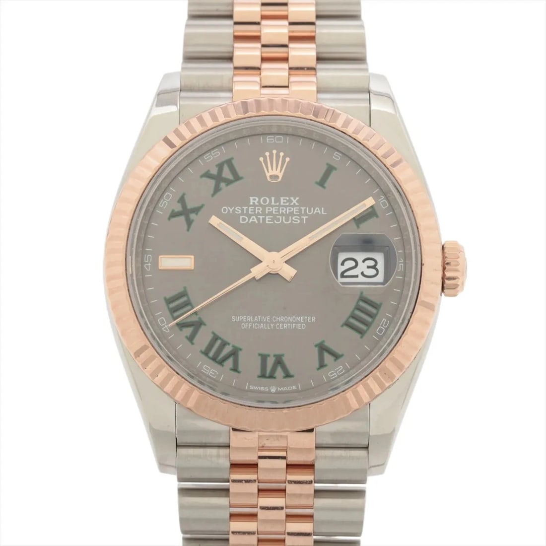 ROLEX DATEJUST PG?SS SLATE: Rolex DATEJUST PG?SS Slate Brand: Rolex Type/Style: Wristwatch Material: PG?SS Color: Dial Color slate Size: Case:W1.2 x H1.2inch / W36 x H36 Circumference of Wrist:7.3inch / 18.5 Accessories: None