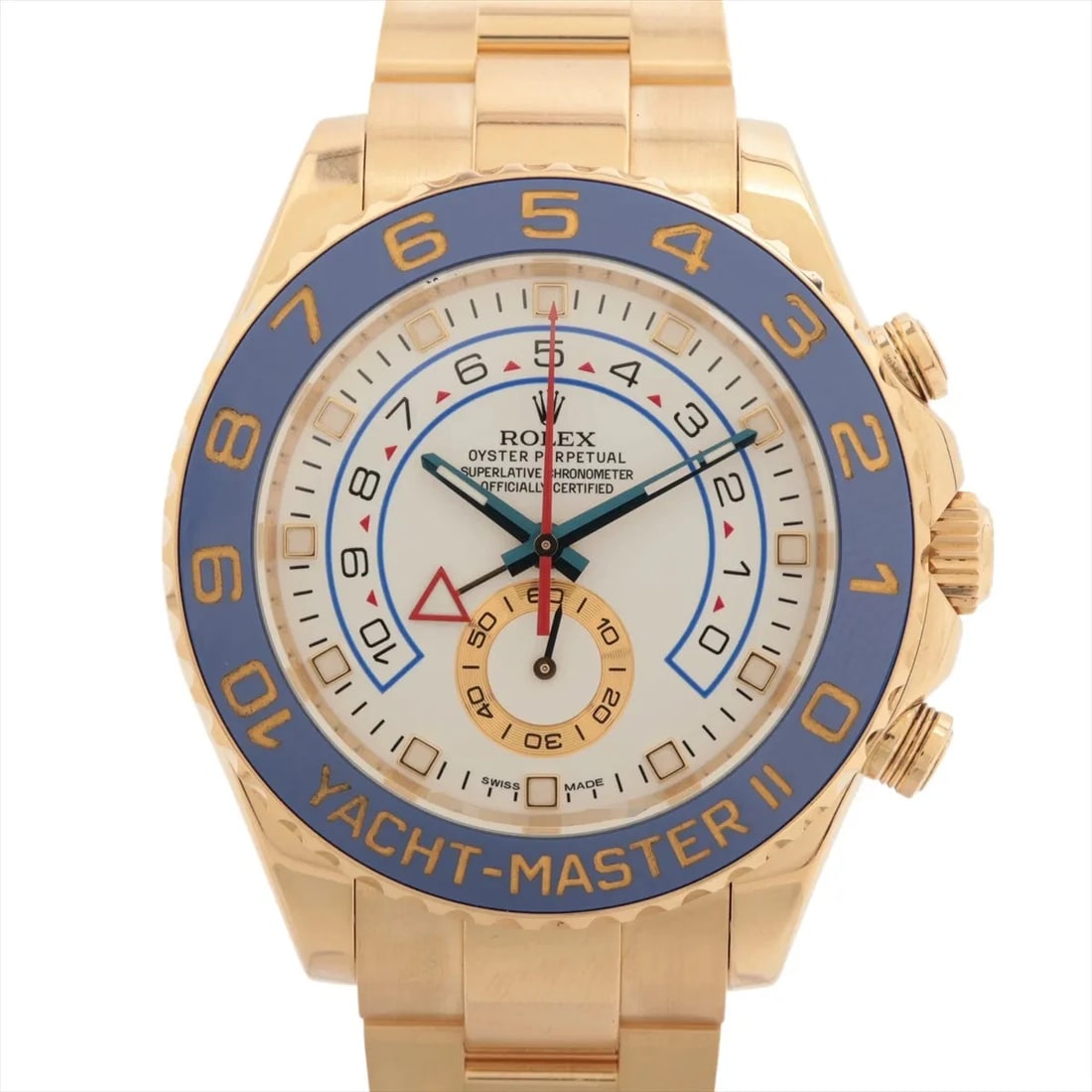ROLEX YACHT-MASTER YG WHITE: Rolex Yacht-Master YG white Brand: Rolex Type/Style: Wristwatch Material: YG Color: Dial Color White Size: Case:W1.6 x H1.6inch / W44 x H44 Circumference of Wrist:7.3inch / 18.5 Accessories: None