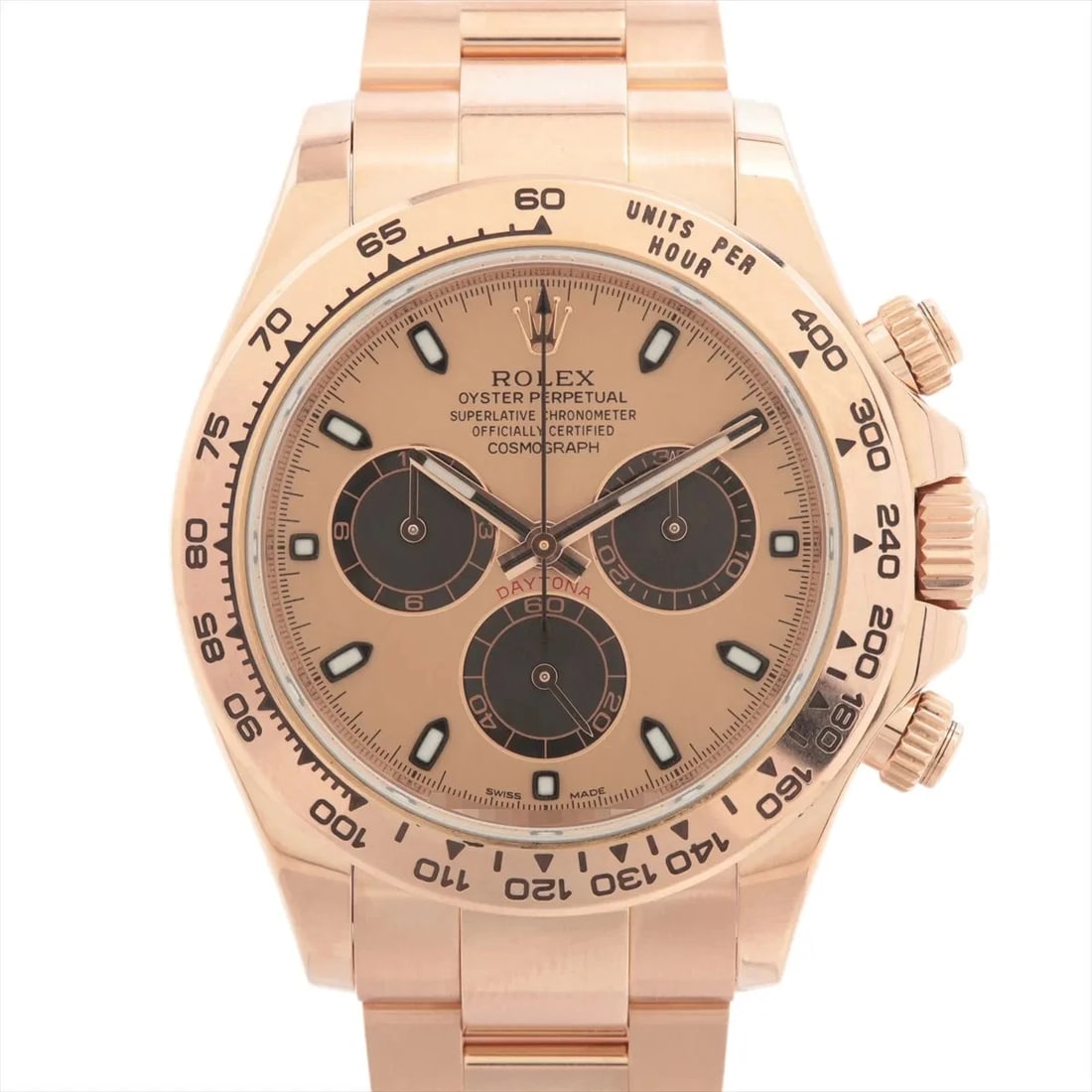 ROLEX COSMOGRAPH DAYTONA PG PINK: Rolex Cosmograph Daytona PG Pink Brand: Rolex Type/Style: Wristwatch Material: PG Color: Dial Color Pink Size: Case:W1.6 x H1.6inch / W40 x H40 Circumference of Wrist:7.1inch / 18 Accessories: None