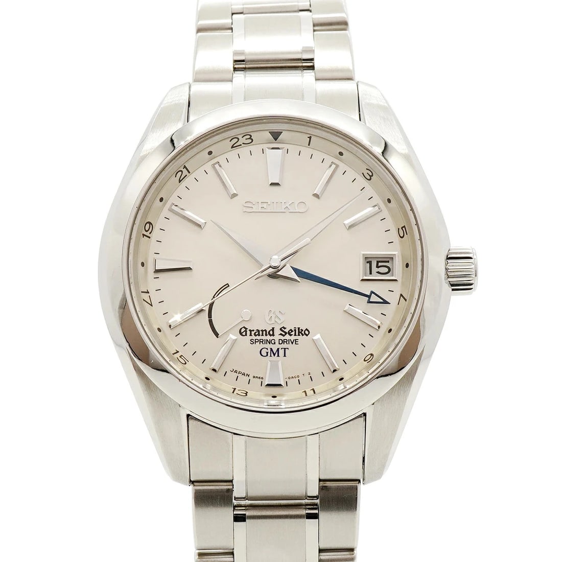 SEIKO WATCH GMT SPRING DRIVE SILVER: SEIKO WATCH GMT SPRING DRIVE SILVER Brand: SEIKO Type/Style: Wristwatch Material: SS Color: Dial Color SILVER Size: Case size: 40.8mm Wrist size: Approx. 19.5cm Accessories: None Accessori