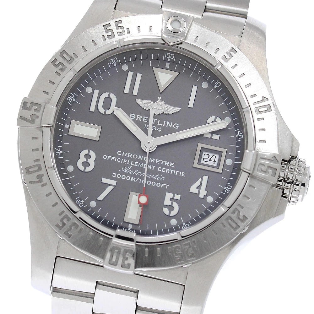 BREITLING WATCH AVENGER SEAWOLF DATE AUTOMATIC WINDING GREY: BREITLING WATCH AVENGER SEAWOLF DATE AUTOMATIC WINDING GREY Brand: BREITLING Type/Style: Wristwatch Material: SS Color: Dial Color GREY Size: Case size: 44mm Wrist size: Approx. 17.5cm Accessories: