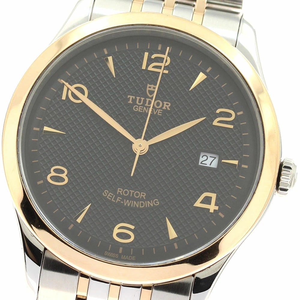 TUDOR WATCH DATE AUTOMATIC BLACK STAINLESS STEEL/RED GOLD: TUDOR WATCH DATE AUTOMATIC BLACK STAINLESS STEEL/RED GOLD Brand: TUDOR Type/Style: Wristwatch Material: Stainless Steel/RG Color: Dial Color BLACK Size: Case size: 42mm Wrist size: Approx. 19cm Ac