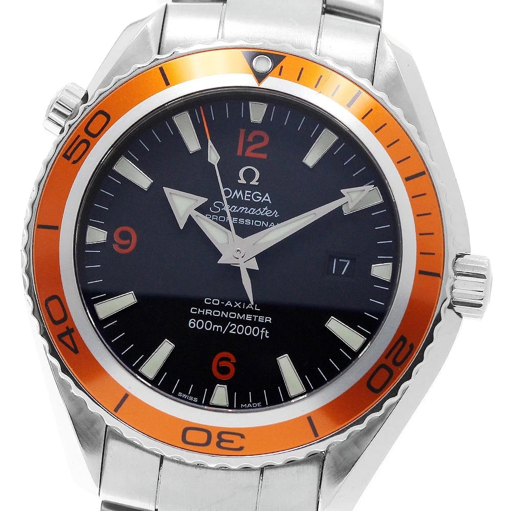 OMEGA WATCH SEAMASTER PLANET OCEAN DATE AUTOMATIC BLACK: OMEGA WATCH SEAMASTER PLANET OCEAN DATE AUTOMATIC BLACK Brand: OMEGA Type/Style: Wristwatch Material: SS Color: Dial Color BLACK Size: Case size: 45mm Wrist size: Approx. 19.5cm Accessories: None