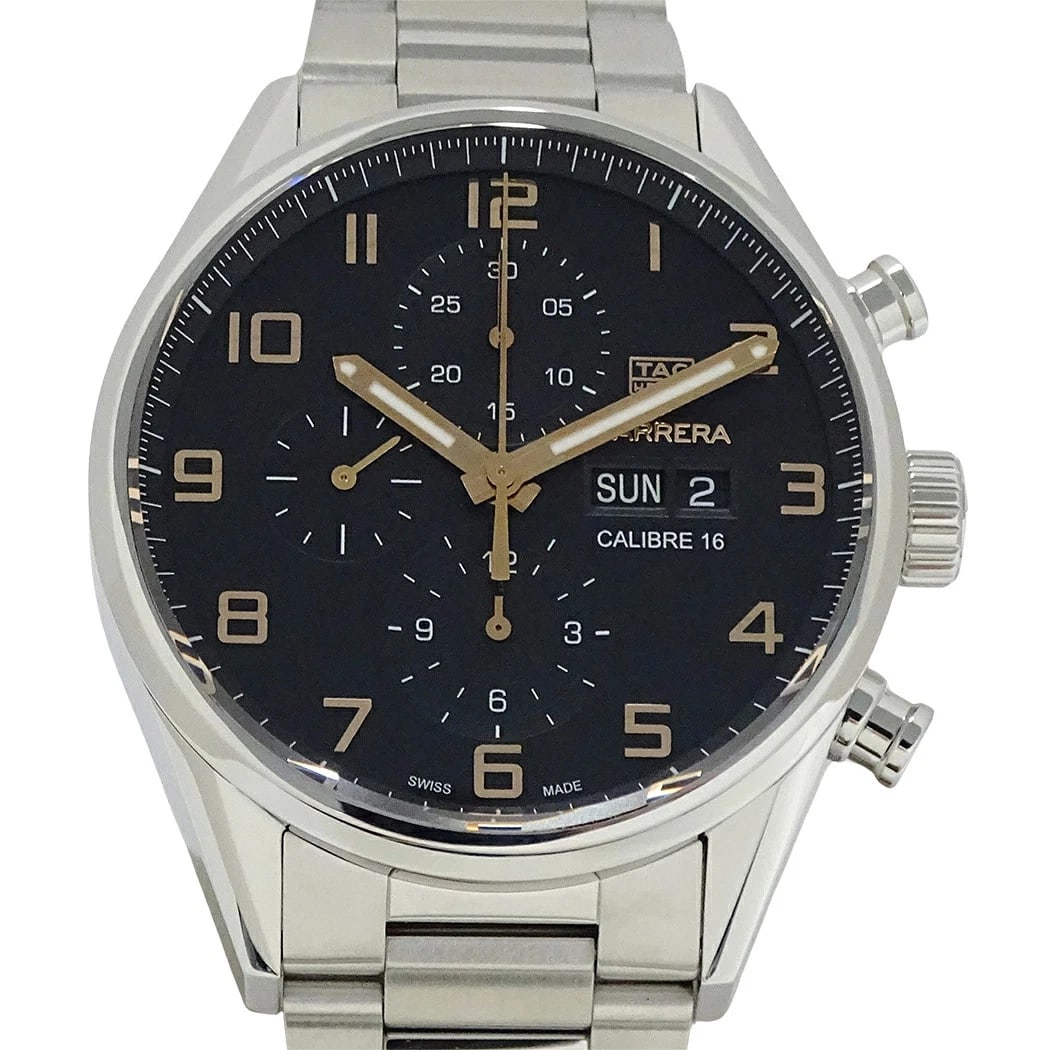 TAG HEUER WATCH CARRERA CALIBER CHRONOGRAPH AUTOMATIC DATE: TAG HEUER WATCH CARRERA CALIBER CHRONOGRAPH AUTOMATIC DATE Brand: TAG HEUER Type/Style: Wristwatch Material: SS Color: Dial Color NONE Size: Case size: 43mm Wrist size: Approx. 20cm Accessories: None