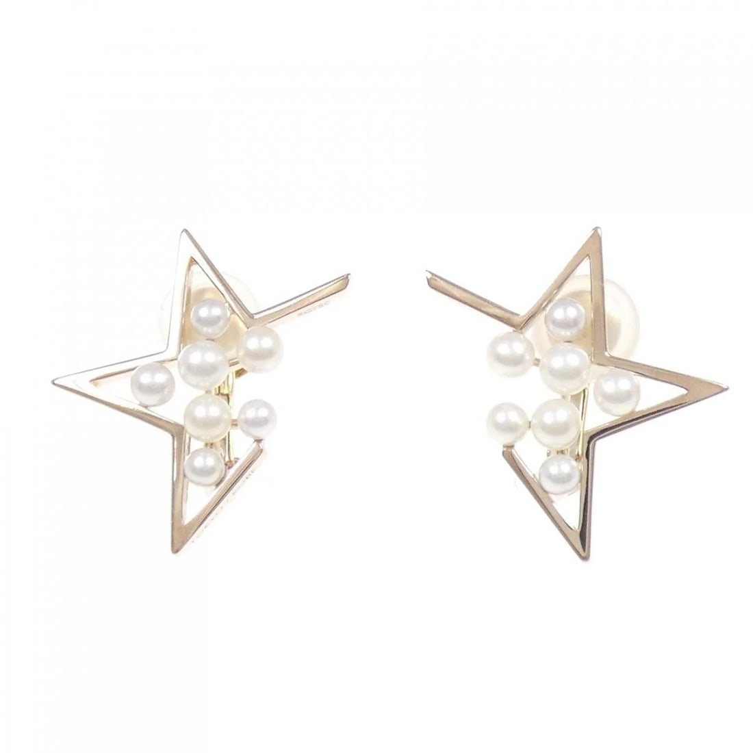 TASAKI ABSTRACT STAR EARRINGS: Tasaki Abstract Star Earrings Brand: TASAKI Type/Style: Tasaki Pierce/Earring Material: 750 Pink Gold, Color: Pink Gold Size: Approximate dimensions (height x width): 22.6mm x 21.0mm Accessories: