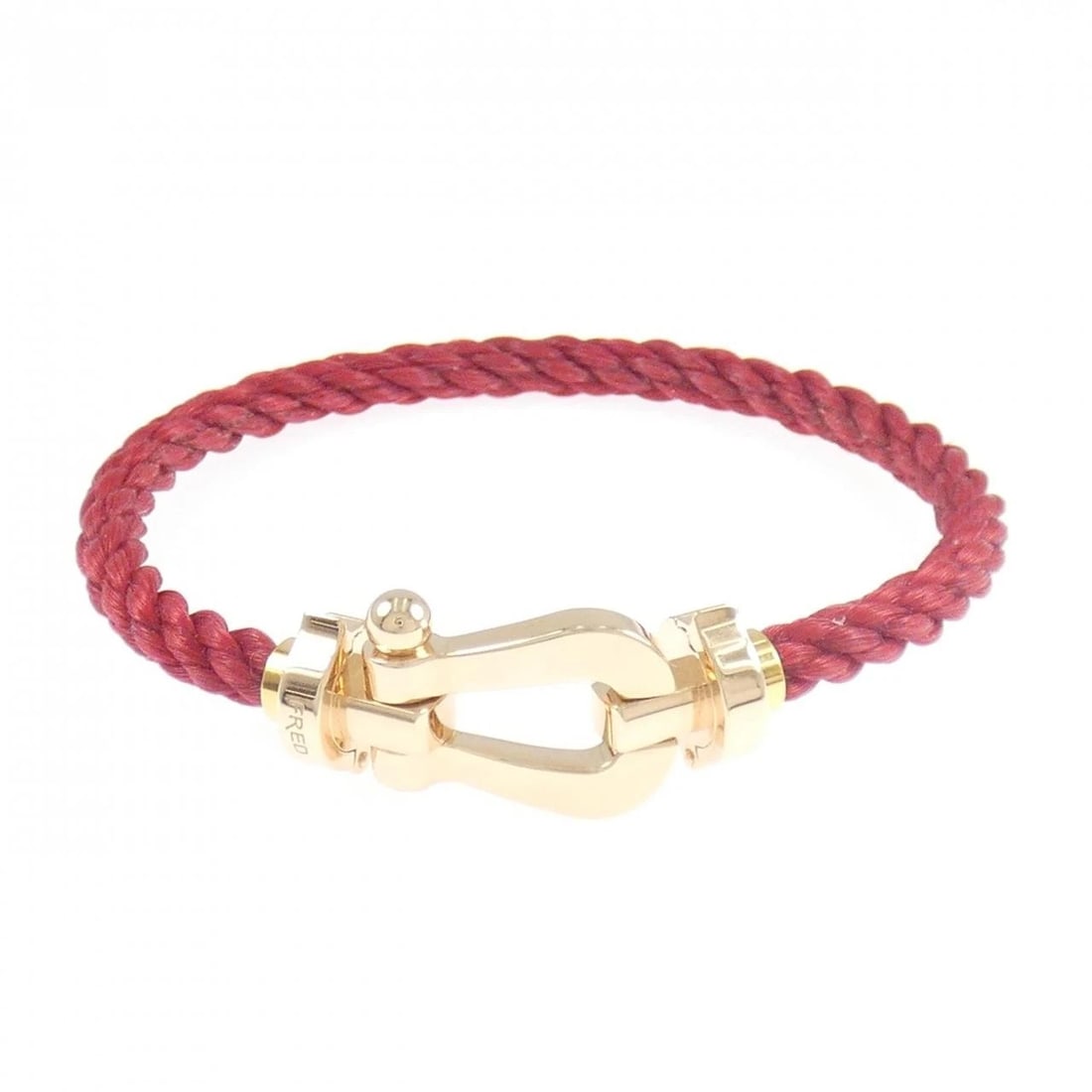 FRED FORCE 10 LM BRACELET: Fred Force 10 LM Bracelet Brand: FRED Type/Style: Fred Bracelet Material: 750 pink gold/stainless steel, Color: pink gold Size: 17cm Max width approx: 13.8mm Accessories: None Accessories Notice: