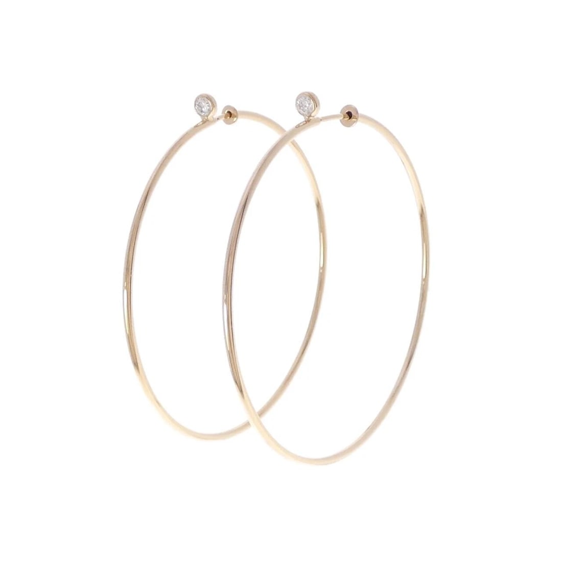 TIFFANY&CO. DIAMOND HOOP PIERCE: TIFFANY&Co. Diamond Hoop Pierce Brand: TIFFANY&Co. Type/Style: TIFFANY&Co. Pierce/Earring Material: 750 Pink Gold, Main Stone Natural Color: Pink Gold Size: Approximate dimensions (height x width):