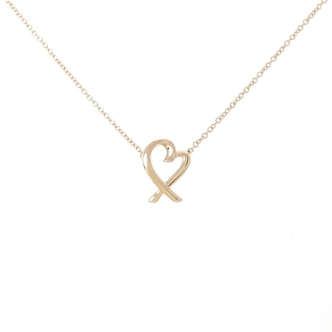 TIFFANY&CO. LOVING HEART SMALL NECKLACE: TIFFANY&Co. Loving Heart Small Necklace Brand: TIFFANY&Co. Type/Style: TIFFANY&Co. Necklace Material: 750 Pink Gold, Color: Pink Gold Size: 41cmPendant length approx. x width approx.: 11.7mmx8.8mm