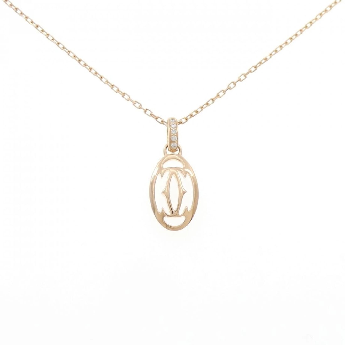 CARTIER LOGO NECKLACE: Cartier logo necklace Brand: CARTIER Type/Style: Cartier Necklace Material: 750 Pink Gold, Main Stone Natural Color: Pink Gold Size: 38?41cm Pendant length approx. x width approx.: 21.6mmx9.3mm Chain