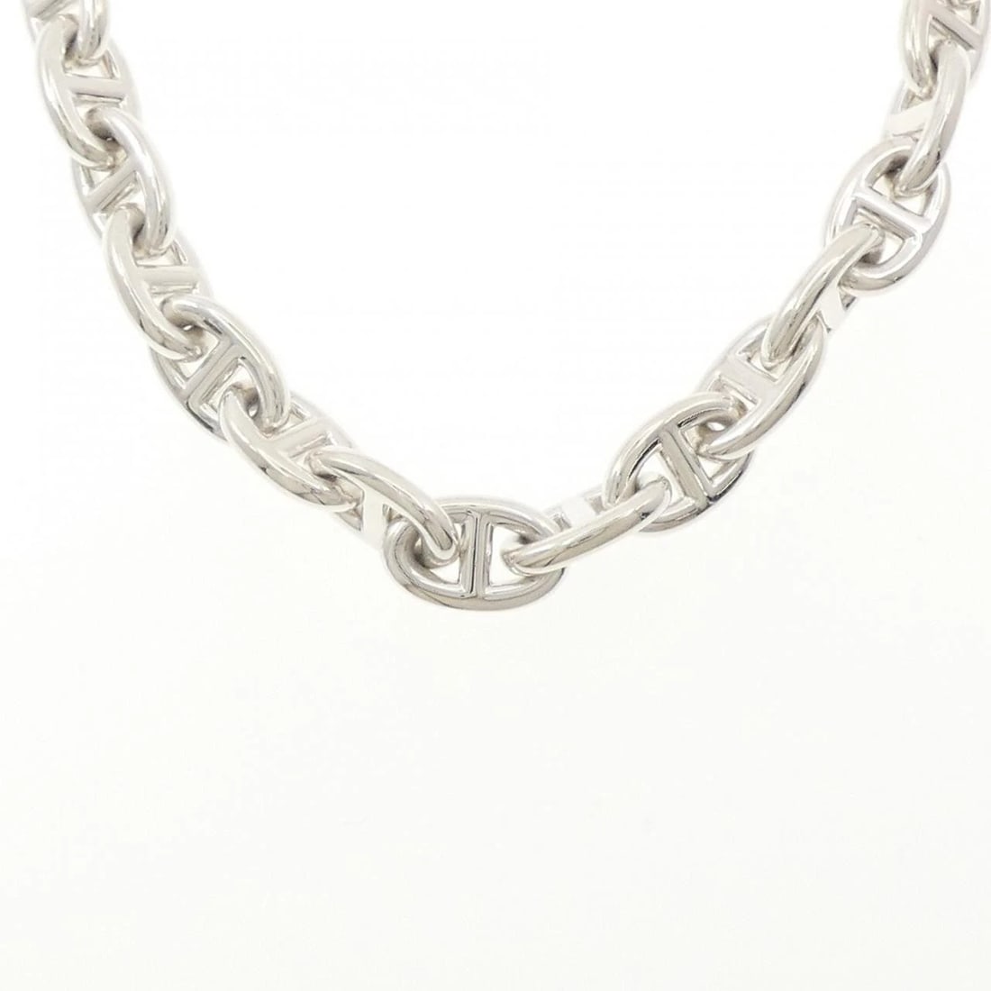 HERMES CHAINE D'ANCRE PM NECKLACE: Hermes Chaine d'Ancre PM Necklace Brand: HERMES Type/Style: Hermes Necklace Material: 925Silver, Color: Silver Size: 41cm Chain maximum width approx.: 8.7mm Accessories: None Accessories Notice: When