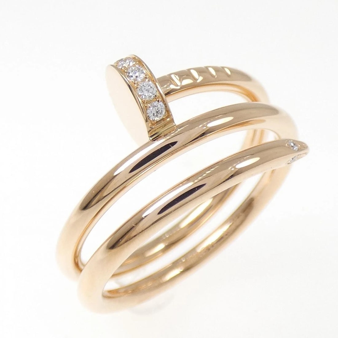 CARTIER JUSTE UN CLOU RING: Cartier Juste un Clou Ring Brand: CARTIER Type/Style: Cartier Ring Material: 750 Pink Gold, Color: Pink Gold Size: US5(49) Accessories: None Accessories Notice: When purchasing pre-owned goods,