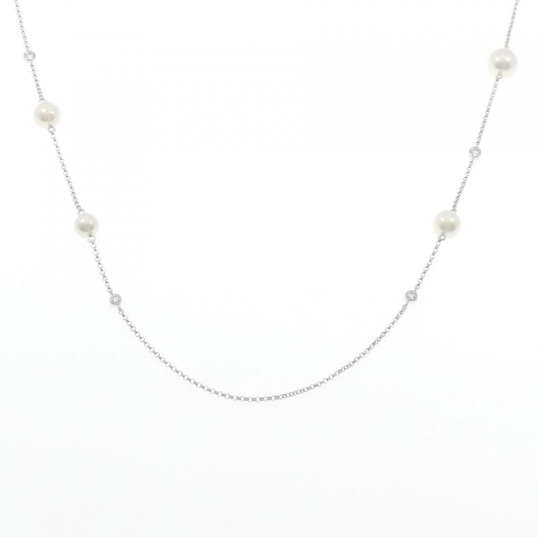 MIKIMOTO AKOYA PEARL NECKLACE: Mikimoto Akoya Pearl Necklace Brand: MIKIMOTO Type/Style: Mikimoto Necklace Material: K18 white gold, Color: white gold Size: 80cm Max width approx.: 7.8mm Chain maximum width approx.: 1.2mm