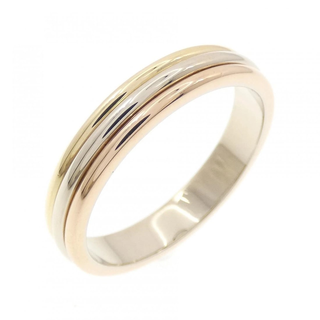 CARTIER THREE-GOLD WEDDING RING: Cartier Three-Gold Wedding Ring Brand: CARTIER Type/Style: Cartier Ring Material: 750 Yellow Gold/750 White Gold/750 Pink Gold, Color: Yellow Gold White Gold Pink Gold Black Gold Size: US8 1/2(58)