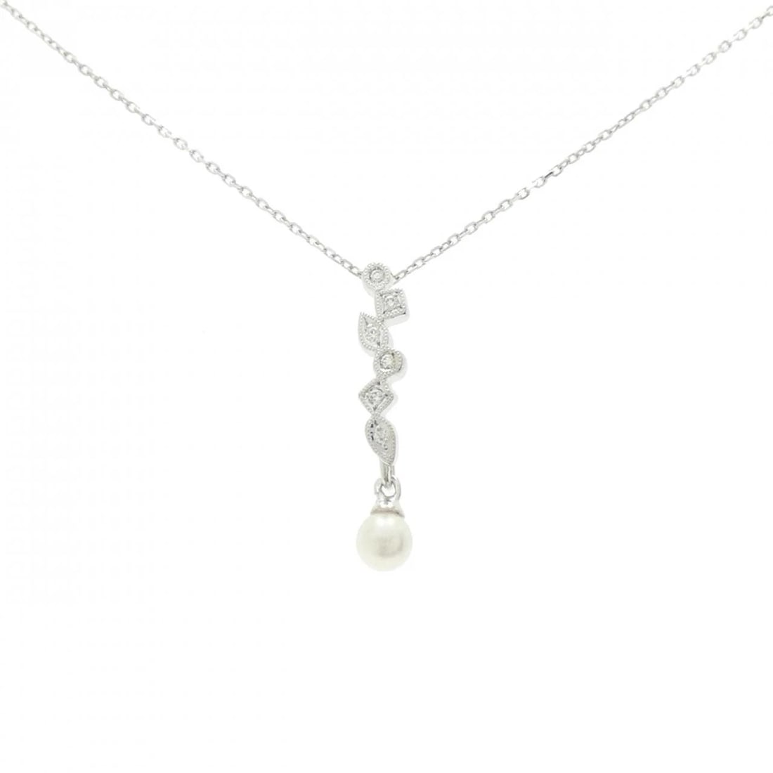 PERLITA MIKIMOTO AKOYA PEARL NECKLACE: Perlita Mikimoto Akoya Pearl Necklace Brand: PERLITA MIKIMOTO Type/Style: Perlita Mikimoto Necklace Material: K18 white gold, Main Stone Natural Color: white gold Size: 40cm Pendant length approx. x w