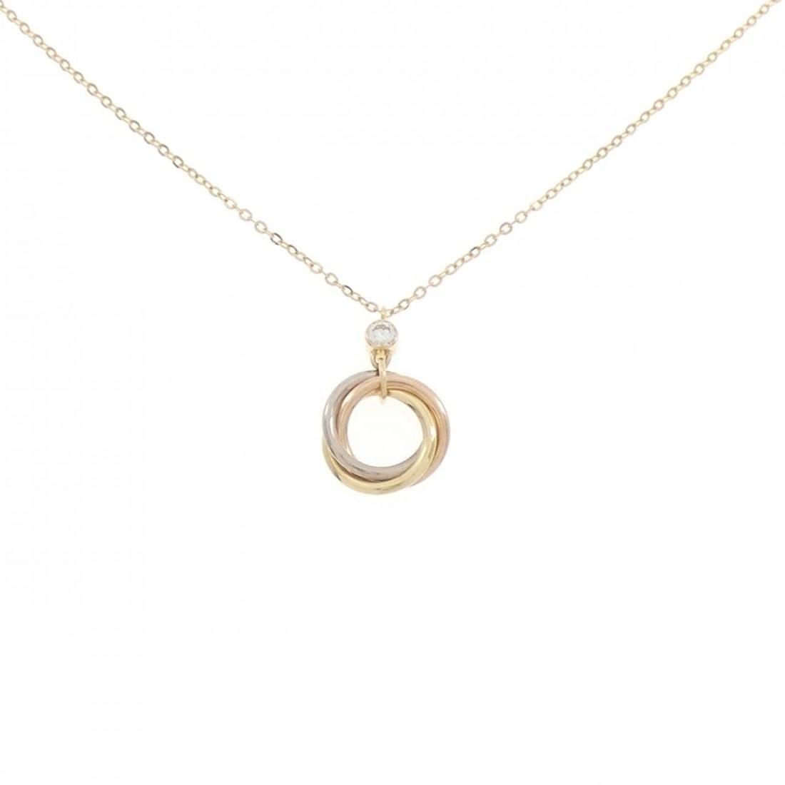 CARTIER TRINITY NECKLACE: Cartier Trinity Necklace Brand: CARTIER Type/Style: Cartier Necklace Material: 750 Yellow Gold/750 White Gold/750 Pink Gold, Main Stone Natural Color: Yellow Gold White Gold Pink Gold Size: 36?40cm