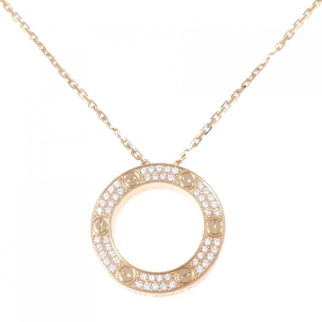 CARTIER LOVE NECKLACE: Cartier Love Necklace Brand: CARTIER Type/Style: Cartier Necklace Material: 750 Pink Gold, Main Stone Natural Color: Pink Gold Size: 48cm Diameteraround: 23.4mm Chain maximum width approx.: 1.4mm