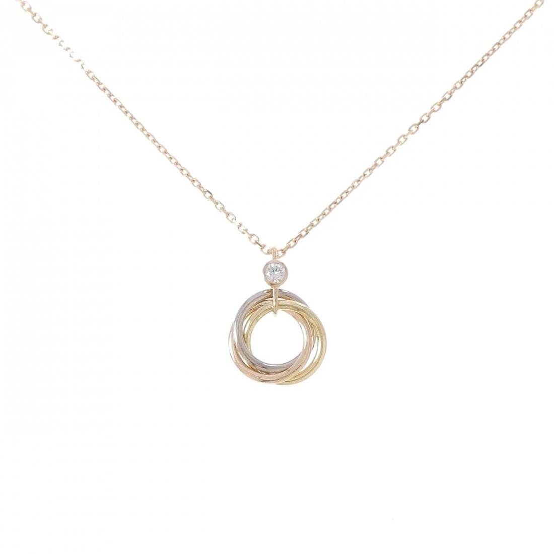 CARTIER TRINITY NECKLACE: Cartier Trinity Necklace Brand: CARTIER Type/Style: Cartier Necklace Material: 750 Yellow Gold/750 White Gold/750 Pink Gold, Main Stone Natural Color: yellow gold White Gold Pink Gold Size: 38?40cm