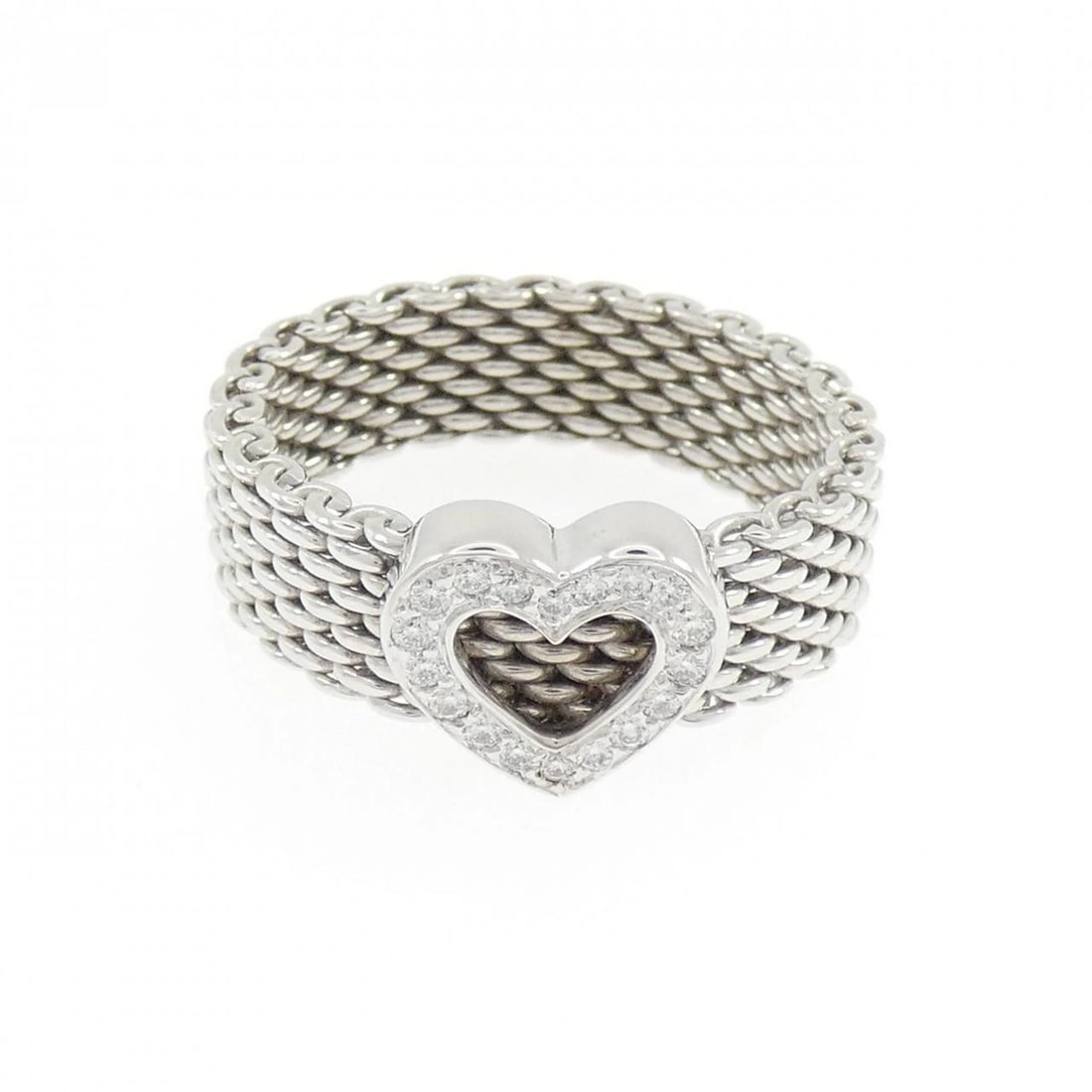 TIFFANY&CO. SOMERSET HEART RING: TIFFANY&Co. Somerset Heart Ring Brand: TIFFANY&Co. Type/Style: TIFFANY & Co. Ring Material: 750 white gold, Main Stone Natural Color: white gold Size: US7 1/4 Accessories: None Accessories Notice: